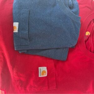 Carhartt Red and Blue long Sleeve Tees